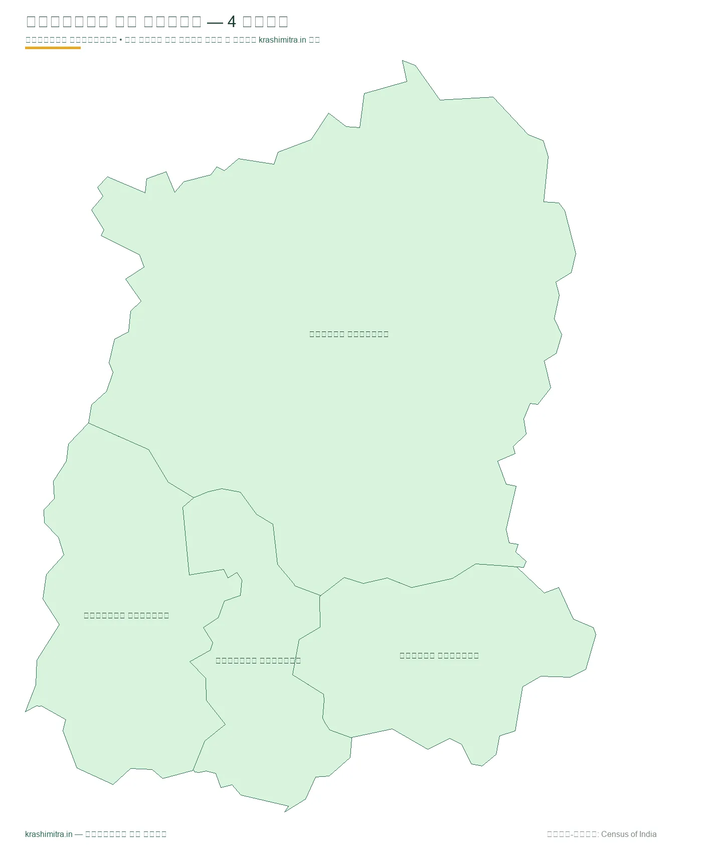 सिक्किम का नक्शा — सिक्किम के 4 जिलों का हिंदी जिलेवार मानचित्र (उत्तरी सिक्किम से दक्षिणी सिक्किम तक)